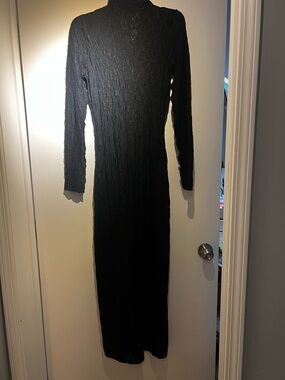 Camila Coelho Black lace long Sleeve Maxi overlay Dress